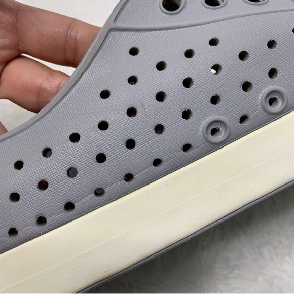 Native Jefferson Men's Gray White Slip On Rubber Slip On Shoes Size 7 - Picture 7 of 15